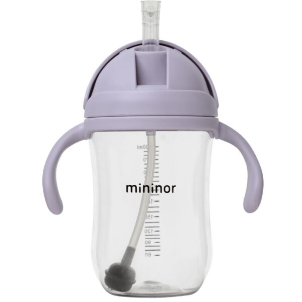 MININOR Trinkglas mit Strohhalm, Fliederblüte, 330 ml