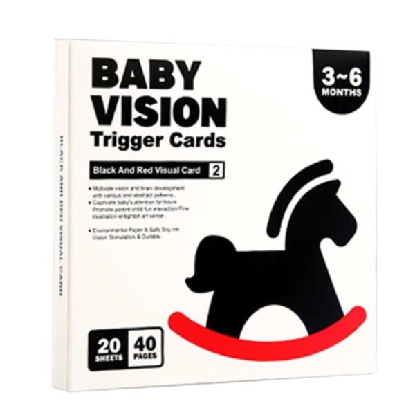 Baby-Aktivitätskarten, Schwarz/Weiß/Rot, 1 Stück.